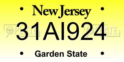 31AI924 New Jersey License Plate