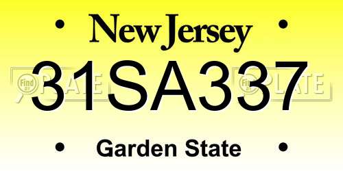 31SA337 New Jersey License Plate