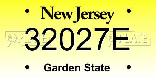 32027E New Jersey License Plate