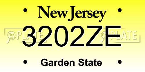 3202ZE New Jersey License Plate