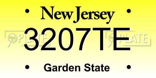 3207TE New Jersey License Plate