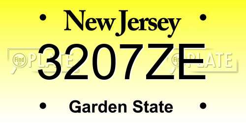3207ZE New Jersey License Plate
