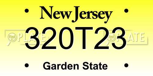 320T23 New Jersey License Plate
