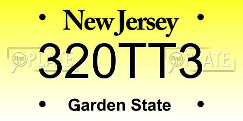 320TT3 New Jersey License Plate