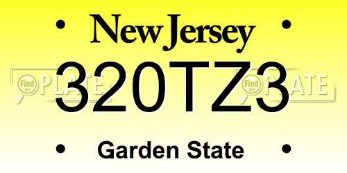 320TZ3 New Jersey License Plate