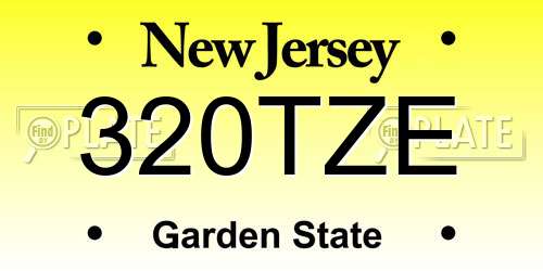 320TZE New Jersey License Plate