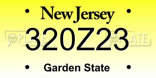 320Z23 New Jersey License Plate