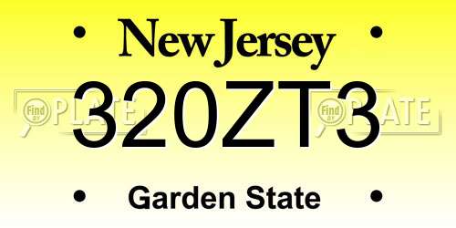 320ZT3 New Jersey License Plate