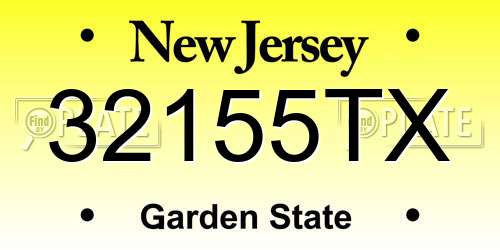 32155TX New Jersey License Plate