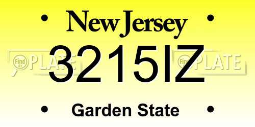 3215IZ New Jersey License Plate