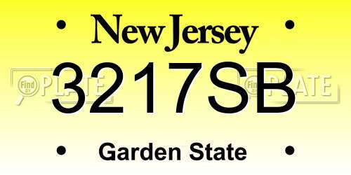 3217SB New Jersey License Plate