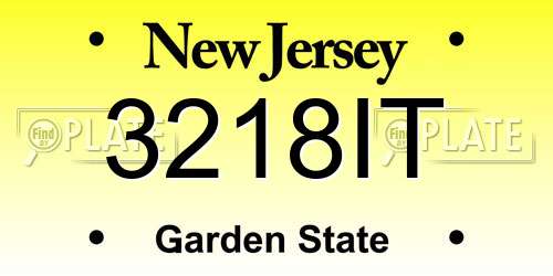 3218IT New Jersey License Plate