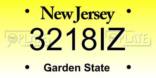 3218IZ New Jersey License Plate