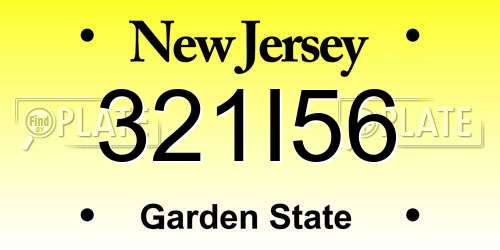 321I56 New Jersey License Plate