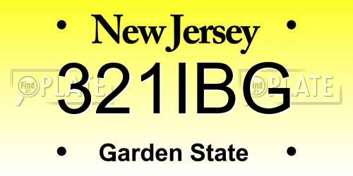 321IBG New Jersey License Plate