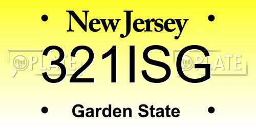 321ISG New Jersey License Plate