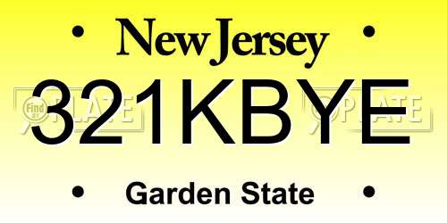 321KBYE New Jersey License Plate