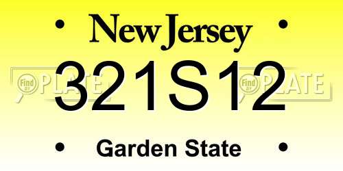 321S12 New Jersey License Plate