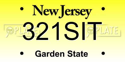 321SIT New Jersey License Plate