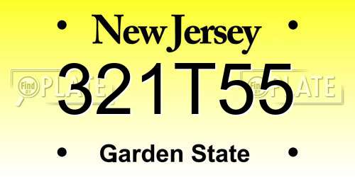 321T55 New Jersey License Plate