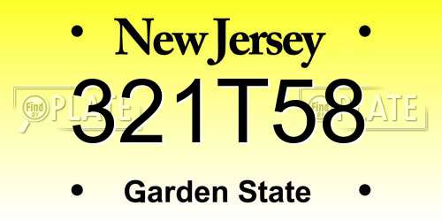 321T58 New Jersey License Plate