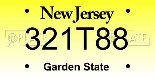 321T88 New Jersey License Plate