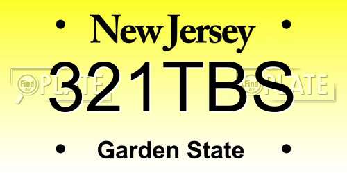 321TBS New Jersey License Plate