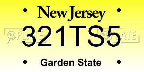 321TS5 New Jersey License Plate