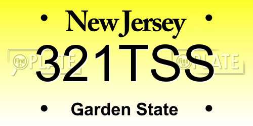 321TSS New Jersey License Plate
