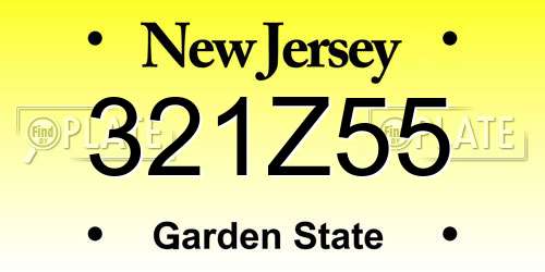 321Z55 New Jersey License Plate