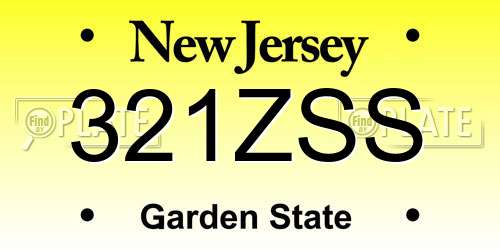 321ZSS New Jersey License Plate