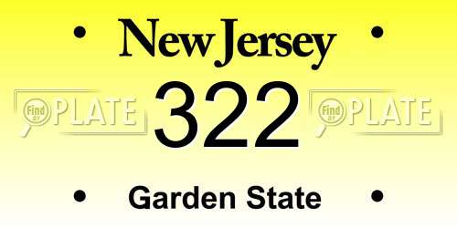 322 New Jersey License Plate
