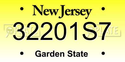 32201S7 New Jersey License Plate