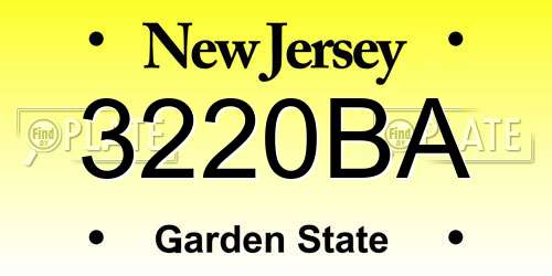 3220BA New Jersey License Plate
