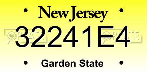32241E4 New Jersey License Plate