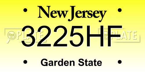 3225HF New Jersey License Plate