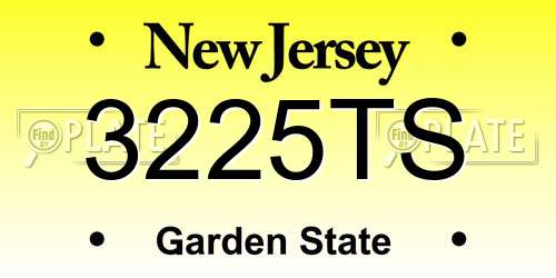 3225TS New Jersey License Plate