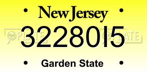 32280I5 New Jersey License Plate