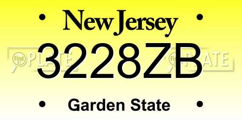 3228ZB New Jersey License Plate