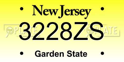 3228ZS New Jersey License Plate