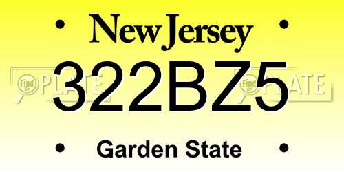 322BZ5 New Jersey License Plate