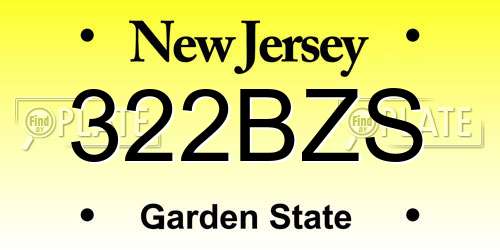 322BZS New Jersey License Plate