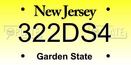 322DS4 New Jersey License Plate