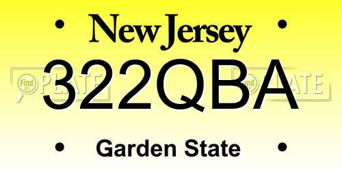 322QBA New Jersey License Plate