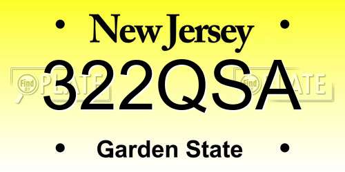 322QSA New Jersey License Plate