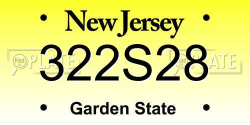 322S28 New Jersey License Plate