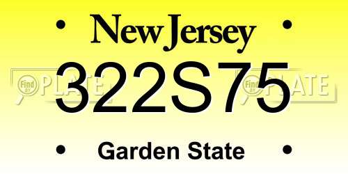 322S75 New Jersey License Plate