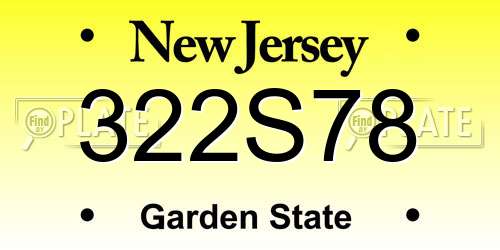 322S78 New Jersey License Plate