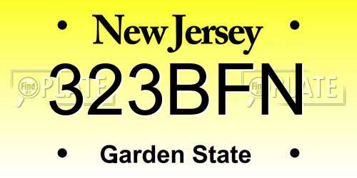 323BFN New Jersey License Plate