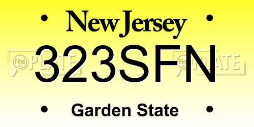 323SFN New Jersey License Plate